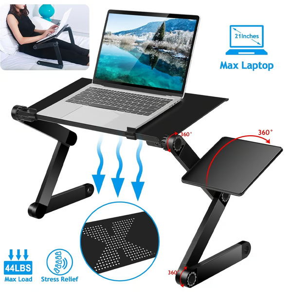 Ergonomic Laptop Stand | 360° Adjustable Height Desktop Riser