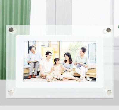Acrylic Digital Photo Frame | Clear Modern Display Stand