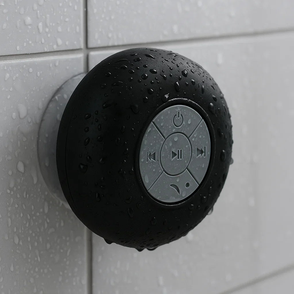 Waterproof Bluetooth Shower Speaker | Compact IPX4 Design with Bass