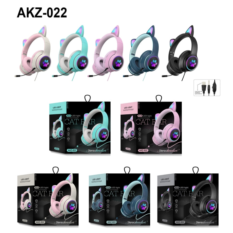 Gaming Headphones Cat Ears | LED RGB Light Foldable Headset