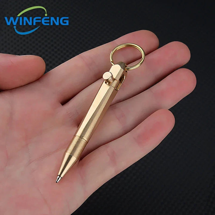 Tactical Mini Pen | Brass Keychain Self-Defense Tool