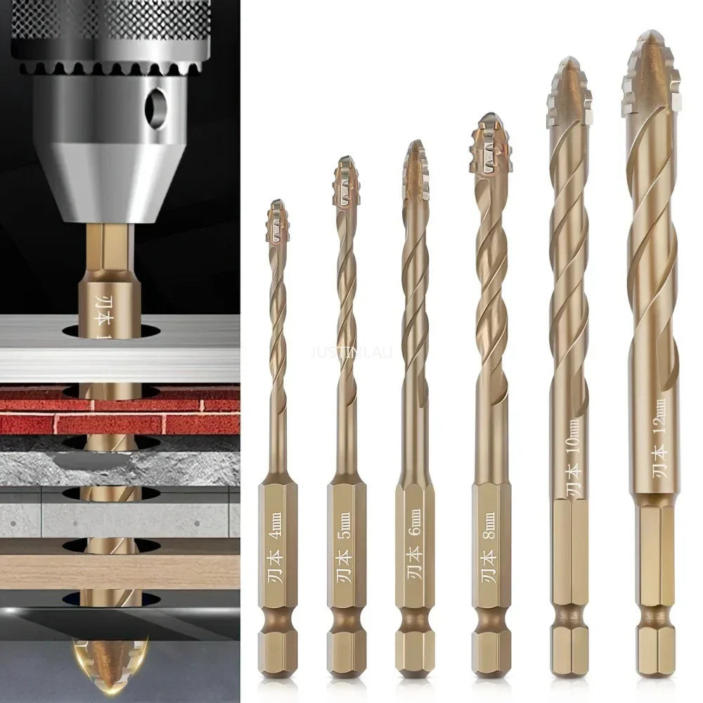Professional Masonry Drill Bit Set | Titanium-Coated Multi-Surface Kit