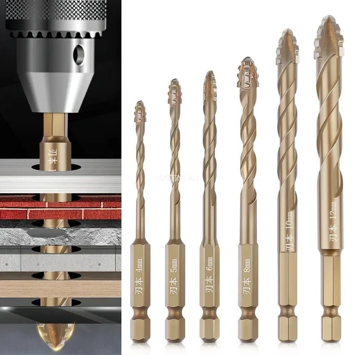 Professional Masonry Drill Bit Set | Titanium-Coated Multi-Surface Kit