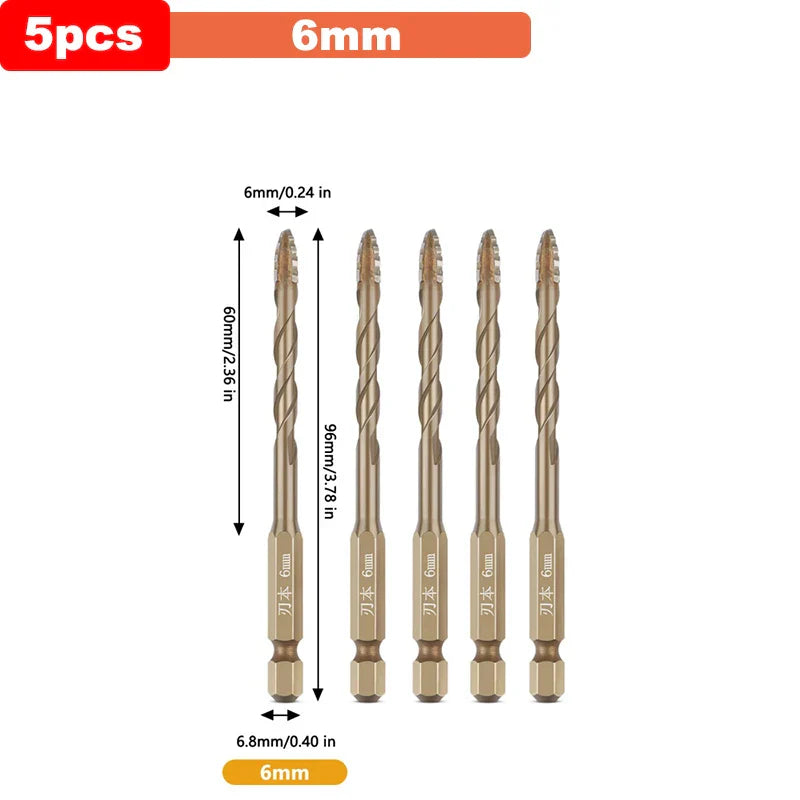 Professional Masonry Drill Bit Set | Titanium-Coated Multi-Surface Kit