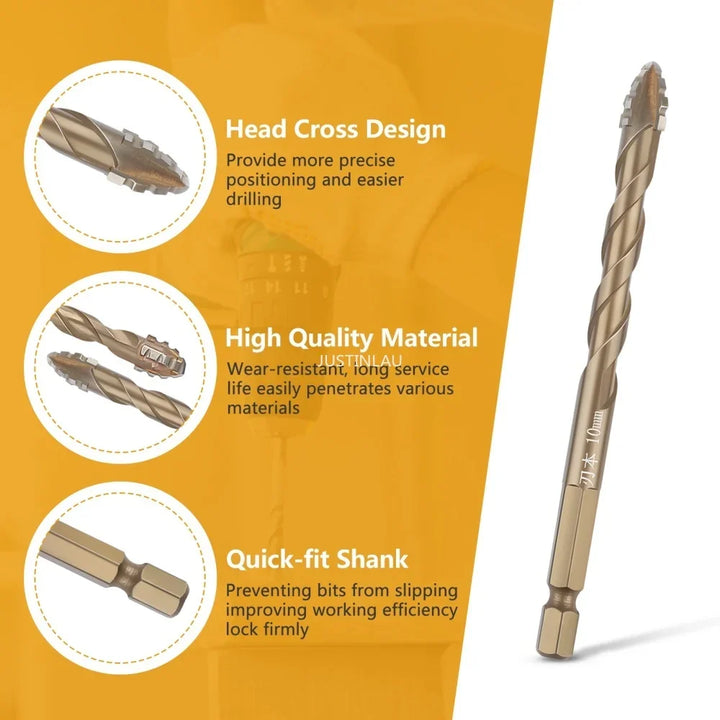 Professional Masonry Drill Bit Set | Titanium-Coated Multi-Surface Kit