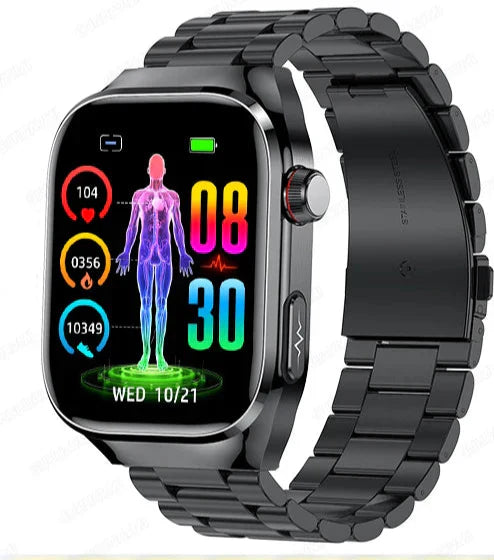 Smart Health Monitor Watch | ECG Blood Sugar Tracking Display