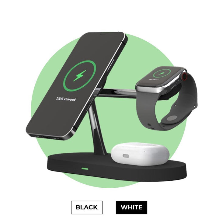 Wireless Charging Station | 4-in-1 Multi-Device Dock with LED Light