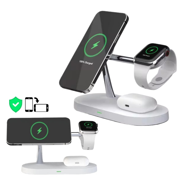 Wireless Charging Station | 4-in-1 Multi-Device Dock with LED Light