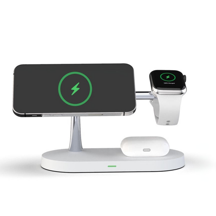 Wireless Charging Station | 4-in-1 Multi Device Stand with LED Light