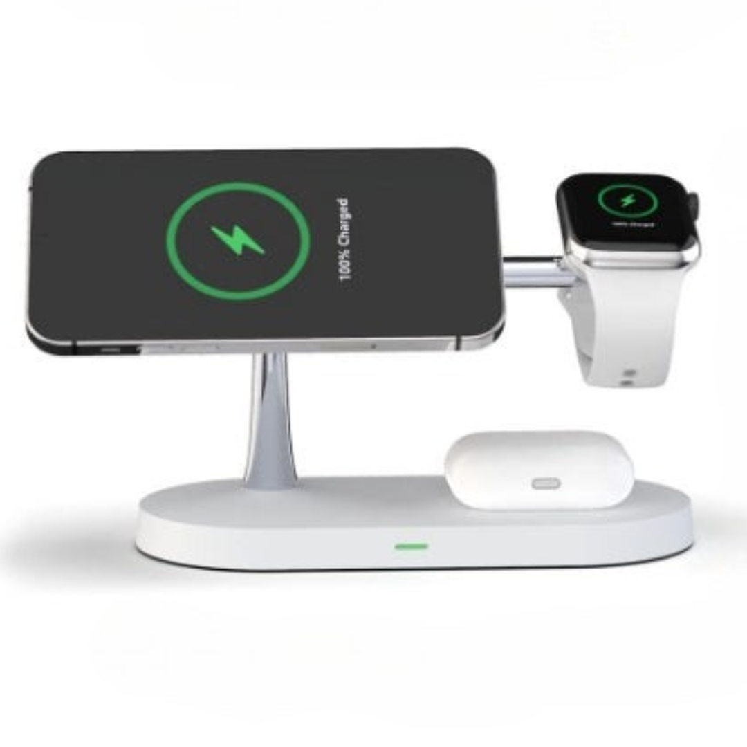 Wireless Charging Station | 4-in-1 Multi Device Stand with LED Light