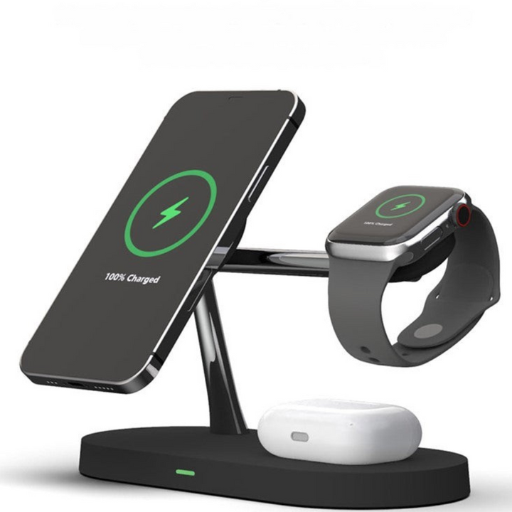 Wireless Charging Station | 4-in-1 Multi Device Stand with LED Light