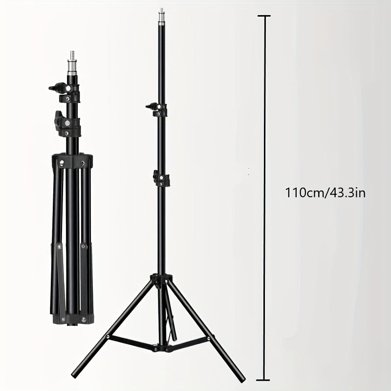 LED Photography Light Stand | Adjustable Aluminum Tripod With Studio Lamp